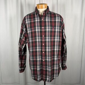 Ralph Lauren Blake Green Plaid Relaxed Fit Button-Down‎ Shirt Men's Medium